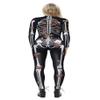 URVIP Women Halloween Skeleton Costume Stretch Skinny Catsuit Jumpsuit Bodysuit BAX-105 M view 2