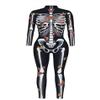 URVIP Women Halloween Skeleton Costume Stretch Skinny Catsuit Jumpsuit Bodysuit BAX-105 M view 3