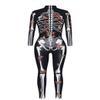 URVIP Women Halloween Skeleton Costume Stretch Skinny Catsuit Jumpsuit Bodysuit BAX-105 M view 4