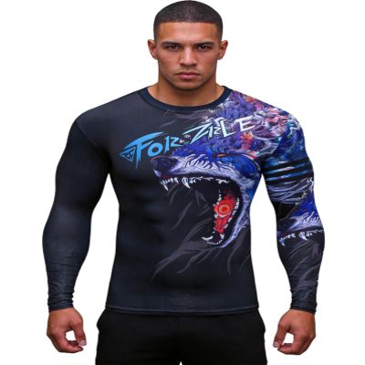 Red Plume Mens 3D Printed Compression Long Sleeve T Shirts Top Tees Men's Long Sleeve t Shirts for Sports and Fitness