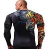 Red Plume Mens 3D Printed Compression Long Sleeve T Shirts Top Tees Men's Long Sleeve t Shirts for Sports and Fitness Flower view 4
