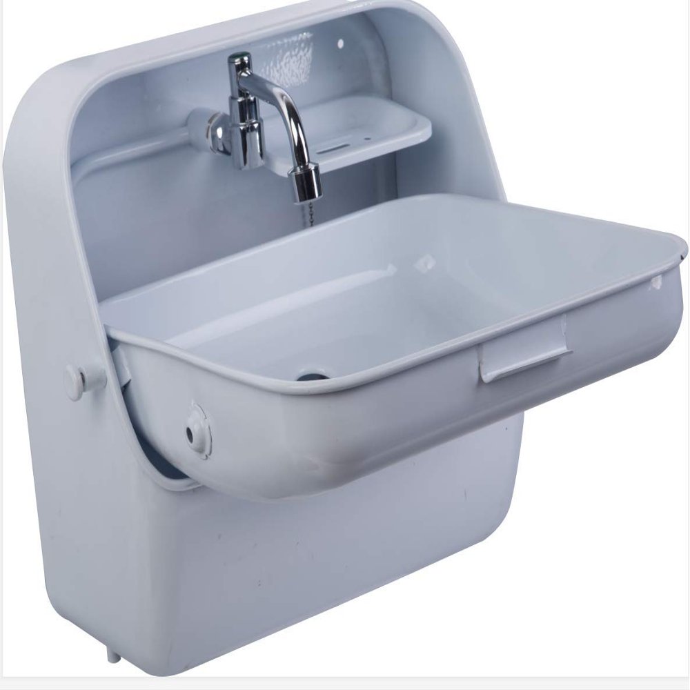 JZ RV Boat White Painted Folding Sink with Integrated Tap 370390180/375mm GR-595W