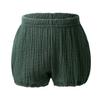 Agoky Baby Infant Kids Boys Girls Cotton Bloomer Linen Soft Shorts Basic Diaper Cover Underwear Dark Green 6-9 Months view 2