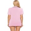 Ekouaer Valentine's Pajamas Set for Women Short Sleeve Sleepwear Button Down Pjs Soft 2 Piece Lounge Sets Misty Rose Large view 4