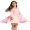 Stelle Girls Cotton Long Sleeve Dress Twirl Skater Dress, Pink, 4T view 1
