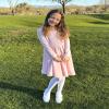 Stelle Girls Cotton Long Sleeve Dress Twirl Skater Dress, Pink, 4T view 3