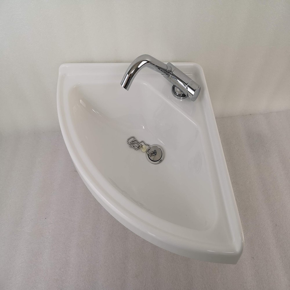 JZ Boat Caravan RV Camper White Acrylic Triangular Sink 380380100mm GR-Y003