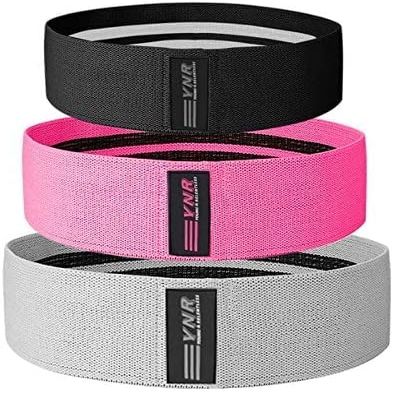 3 x Pack Resistance Bands Non-Slip Exercise Loop Bands for Hips and Glutes 3 Resistance Levels for Butt Legs and Body Work Out Fitness Bands for Pilates, Yoga and Body Building (Pink, M x 1 Pc)