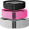 3 x Pack Resistance Bands Non-Slip Exercise Loop Bands for Hips and Glutes 3 Resistance Levels for Butt Legs and Body Work Out Fitness Bands for Pilates, Yoga and Body Building (Pink, M x 1 Pc)