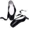 BININBOX Girl's Canvas Ballet Dance Toe Shoes Professional Satin Pointe Shoes(1.5 M US Big Kid,Black) view 1