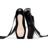 BININBOX Girl's Canvas Ballet Dance Toe Shoes Professional Satin Pointe Shoes(1.5 M US Big Kid,Black) view 3