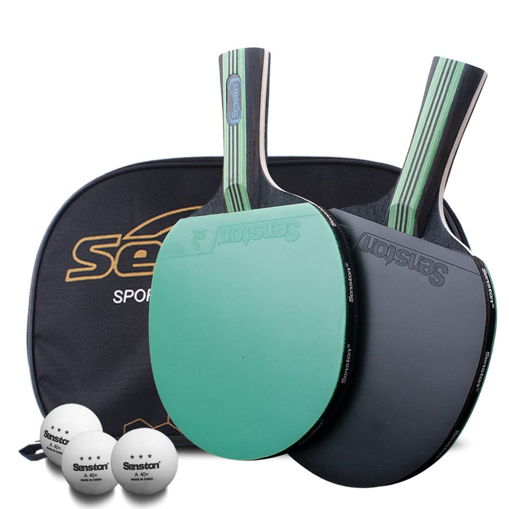 Senston Ping Pong Paddles /5-Ply Premium Table Tennis Paddle, Ideal for Entertainment or Competition - Ping Pong Paddle Set with Balls