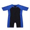 Hularka Kids Boys Girls One-Piece Thermal Wetsuit Short Sleeves Rash Guard Sun Protection Swimsuit Zippered Shorty Swimwear Blue&Black 5-6 view 3