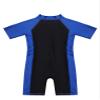 Hularka Kids Boys Girls One-Piece Thermal Wetsuit Short Sleeves Rash Guard Sun Protection Swimsuit Zippered Shorty Swimwear Blue&Black 5-6 view 4