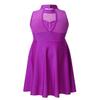 ACSUSS Kids Girls Lyrical Dance Dress Ballet Tutu Dress Gymnastics Leotards Mock Neck Balroom Dancewear Purple 6 view 2