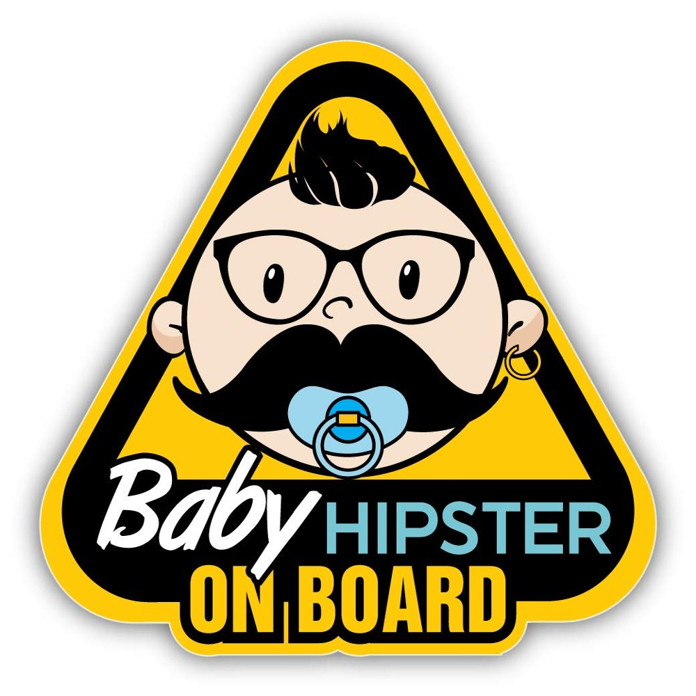 Baby Hipster On Board Vinyl Sticker Decal