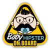 Baby Hipster On Board Vinyl Sticker Decal view 1