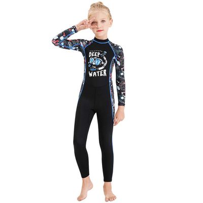 Full Body Kids Swimsuit One Piece Rash Guard Long Sleeve Wetsuit Skin for Girls Boys Children, Sunsuit Swimwear UPF 50+ UV Sun Protection Quick Dry for Beach Water Sports (Girl Black, XXL)