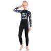 Full Body Kids Swimsuit One Piece Rash Guard Long Sleeve Wetsuit Skin for Girls Boys Children, Sunsuit Swimwear UPF 50+ UV Sun Protection Quick Dry for Beach Water Sports (Girl Black, XXL) view 1