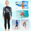 Full Body Kids Swimsuit One Piece Rash Guard Long Sleeve Wetsuit Skin for Girls Boys Children, Sunsuit Swimwear UPF 50+ UV Sun Protection Quick Dry for Beach Water Sports (Girl Black, XXL) view 2