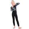 Full Body Kids Swimsuit One Piece Rash Guard Long Sleeve Wetsuit Skin for Girls Boys Children, Sunsuit Swimwear UPF 50+ UV Sun Protection Quick Dry for Beach Water Sports (Girl Black, XXL) view 4
