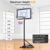 Yaheetech Kids Basketball Hoop Outdoor Portable Basketball Goal Court for Youth & Adults 7.2-9.2ft Height Adjustable, 32inch Backboard view 2
