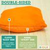 Barcaloo Pro Cornhole Bags - Set of 8 Regulation All Weather Two Sided Bean Bags for Professional Corn Hole Game - 4 Orange & 4 Blue view 3