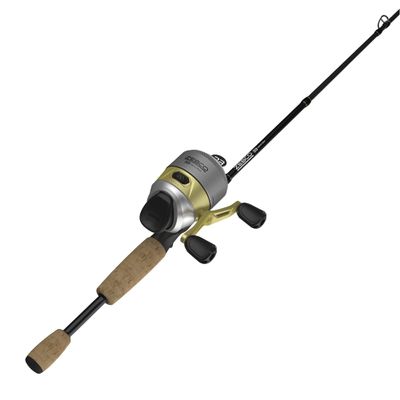Zebco 33 Gold Max Spincast Reel and Fishing Rod Combo, 6-Foot 6-Inch 2-Piece Fiberglass Rod with Cork Handle, Quickset Anti-Reverse Fishing Reel, Silver/Gold