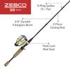 Zebco 33 Gold Max Spincast Reel and Fishing Rod Combo, 6-Foot 6-Inch 2-Piece Fiberglass Rod with Cork Handle, Quickset Anti-Reverse Fishing Reel, Silver/Gold view 2