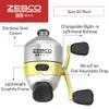 Zebco 33 Gold Max Spincast Reel and Fishing Rod Combo, 6-Foot 6-Inch 2-Piece Fiberglass Rod with Cork Handle, Quickset Anti-Reverse Fishing Reel, Silver/Gold view 3