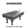 GSE Games & Sports Expert Billiard Pool Table Covers, 7'/8'/9' Waterproof & Tearproof Heavy Duty Leatherette Pool Table Covers (Several Colors Available, Grey - 9ft) view 4