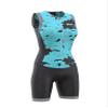 KONA Assault Women's Triathlon Race Suit - Speedsuit Skinsuit Trisuit Sleeveless - One-Piece Vest and Short Combo with Body-Mapped Ventilation (Large, Teal) view 2