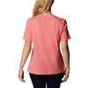 Columbia Women's Bluebird Day Relaxed Crew Neck, Salmon Heather/Floral Brand, 1X Plus view 2