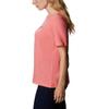 Columbia Women's Bluebird Day Relaxed Crew Neck, Salmon Heather/Floral Brand, 1X Plus view 3