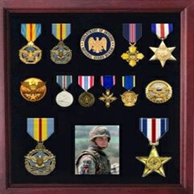 Flag Connections Military Medal Display case, American Medal Shadowbox.