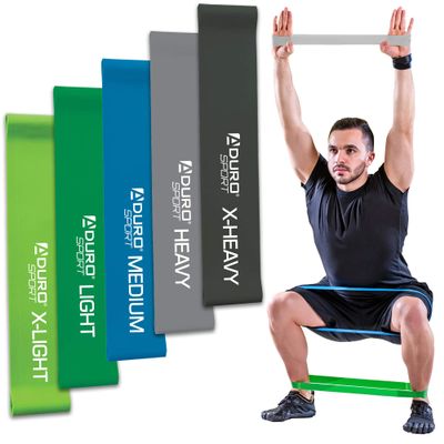 Aduro Sport Resistance Bands Set Exercise Workout Bands Loops 3 or 5 Resistance Levels Pack Set for Men Women Abs Leg