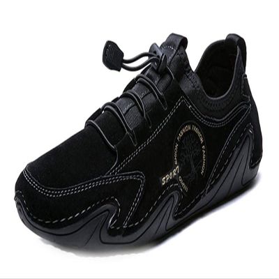 Asifn Men's Casual Loafers Slip On Boat Shoes Comfort Driving Outdoor Work Office Dress Sneakers Leather Lace up Mocassins 9 Black