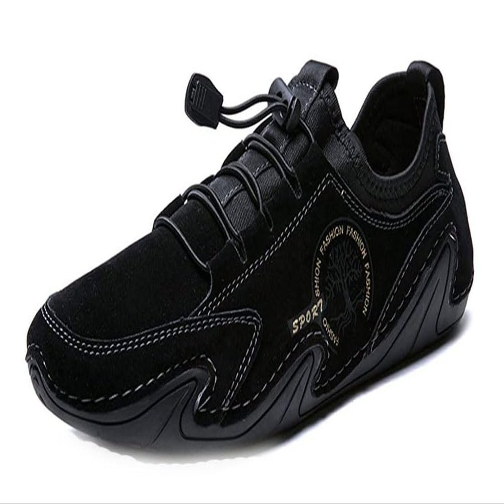 Asifn Men's Casual Loafers Slip On Boat Shoes Comfort Driving Outdoor Work Office Dress Sneakers Leather Lace up Mocassins 9 Black