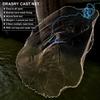 Drasry Saltwater American Fishing Cast Net 3/8inch Mesh Size for Bait Shrimp Trap Fish Heavy Duty Sinkers Throw Net 3FT to 12FT Radius 4FT Radius view 4