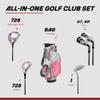 Aspire Junior Plus Kids Golf Clubs  Boys & Girls Right-Handed Golf Set with Lightweight Stand Bag, Graphite Shafts & Aircraft-Grade Aluminum Clubs - Pink Ages 7-8 view 2