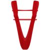 YiZYiF Women One-Piece Sling Shot Micro Bikini Halter Thong Teddy Bodysuit Swimwear (Slingshot Red) view 1