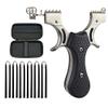 Obert Slingshot Stainless Steel Slingshots with Aiming Points Catapult High Velocity Slingshots Professional Hunting Sling Shot Outdoor Shooting with 6 Rubber Bands Catapult Set view 1
