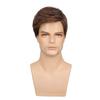 Kaneles Mens Short Brown Wig Synthetic Laeyered Natural Hair Costume Full Wig (Brown) view 2
