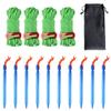 Azarxis Outdoors Tent Stakes Pegs with Reflective Guy Lines Ropes 13ft per Piece with Aluminum Cord Adjuster Tensioner for Camping Hiking Backpacking (10 Blue Pegs & 4 Grass Green Cords - 4mm) view 1