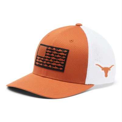 Columbia Unisex CLG PFG Mesh Fish Flag Ball Cap, TEX - Cedar, S/M