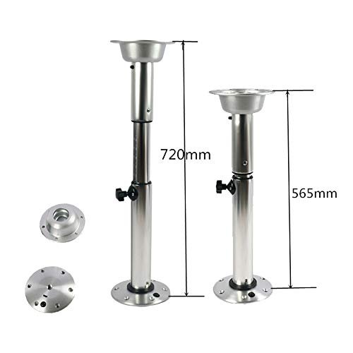 JZ Aluminum Adjustable Table Pedestal with Removable Base 565-720mm Marine Boat RV