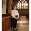 Bienzoe Girls School Uniform Pants: Adjustable Waist Cotton Stretch Slim Flat Front Big Kids Slacks Navy 16 view 4