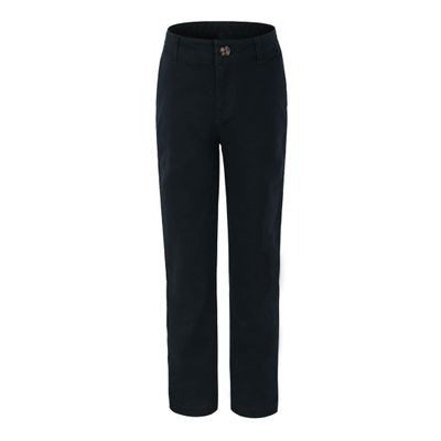 Bienzoe Girls School Uniform Pants: Adjustable Waist Cotton Stretch Slim Flat Front Big Kids Slacks Black 7