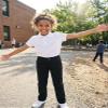 Bienzoe Girls School Uniform Pants: Adjustable Waist Cotton Stretch Slim Flat Front Big Kids Slacks Black 7 view 2
