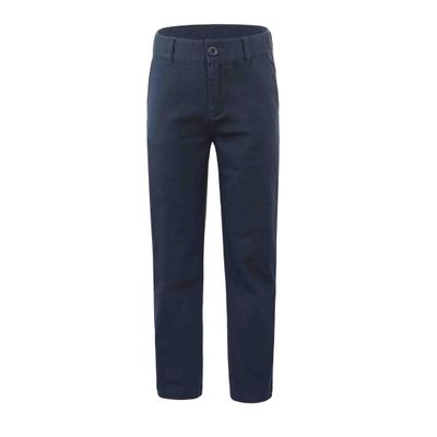 Bienzoe Girls School Uniform Pants: Adjustable Waist Cotton Stretch Regular Size Flat Front Kids Slacks Navy 6